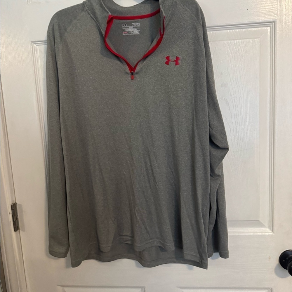 Under Armour Men's Long Sleeve Shirt in Gray 3/4 Zip Up Pullover Size XL